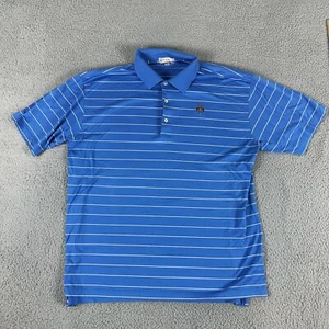 Peter Millar Poloshirt Herren Large blau gestreift Kragen Kurzarm 100% Baumwolle - Bild 1 von 10