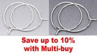 20 Silver Plated / Tone Wine Glass Charm Rings - 20mm 25mm 30mm 35mm - UK Seller