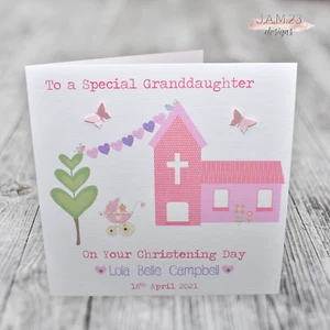 Personalised Christening Baptism Dedication Day Card Girls Boys - Picture 1 of 10