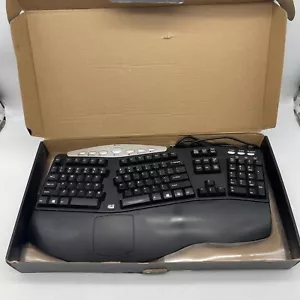 Adesso PCK-208B Media Contoured Ergonomic USB Keyboard Black Gamer Gaming PC - Picture 1 of 9