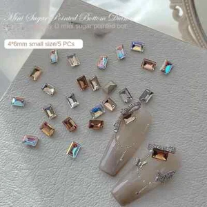 Flash Mini Nagelspitze Diamanten Zucker Champagner Pastell weiß K9 Nagelschmuck 5 STCK. - Bild 1 von 18