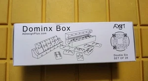 Domino Game Set of 28 Double 6s  Multiuse Magnetic Box Trays by ADesign+ 🆕 - Picture 1 of 7