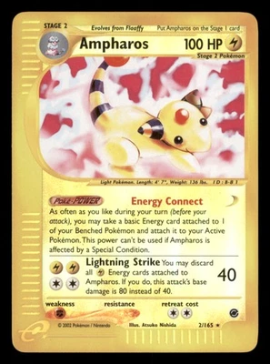 Moderately Played Ampharos 2/165 Reverse Holo Expedition Base Set Rare - Image 1 of 2