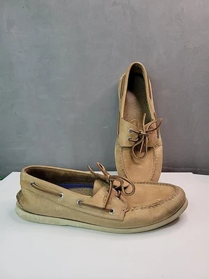 Sperry Top-Sider Authentic Original 2 Eye Sahara Boat Shoe Mens 13 W Tan Nubuck  - Image 1 of 4