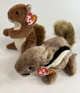 Ty Beanie Babys Paket (2 Stück) Häcksler und Nüsse - Bild 1 von 16