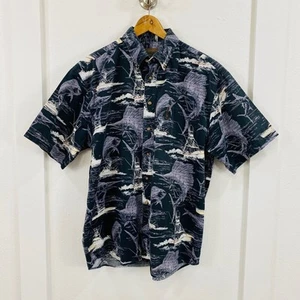 Magellan Sportswear Men’s Hawaiian Shirt Large Blue Marlins Print - Picture 1 of 9