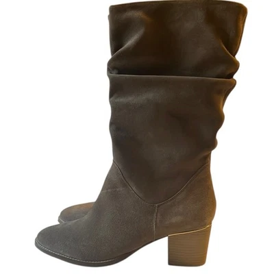 Joie Taupe/Gray Suede Heeled Mid Calf Boots with Slouchy Design Size 9 NWT - Image 1 of 4
