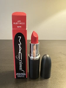 Mac Macximal Sleek Satin Lipstick Ruby Woo .12 oz 3.8 g Full Size NIB - Picture 1 of 4