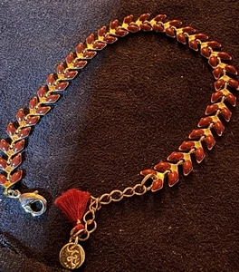 Bracelet Les Cleias Enamel Articulated French Jeweler 7.25” L .25” Wide - Picture 1 of 5