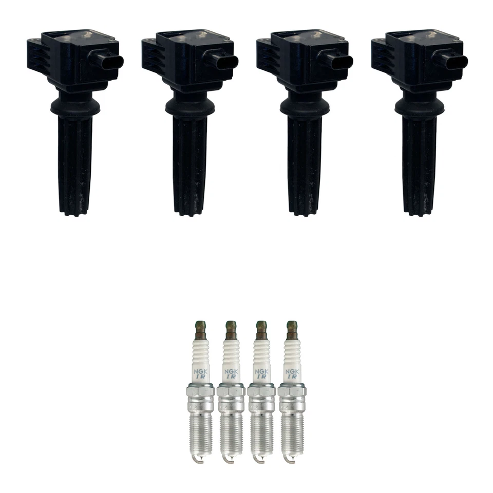 Kit de 4 bujías de iridio Denso bobina de encendido NGK para Edge Explorer L4 Turbo Foto 1 de 1
