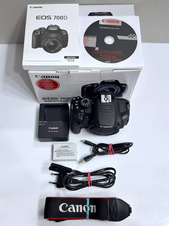 Digitalkamera Canon EOS 700D/FULL-HD/Body/Schwarz - nur *14123* Auslösungen - Bild 1 von 4