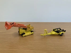 Vintage 1970 Matchbox King Size No.K-8 Caterpillar Traxcavator & Trailer - Picture 1 of 8