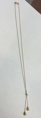 14k Yellow Gold Lariat Teardrop Necklace  - Image 1 of 3