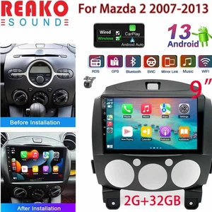 9”Android 13 GPS For Mazda 2 2007-13 Carplay Head Unit Car Stereo Radio NAVI FM - Picture 1 of 13