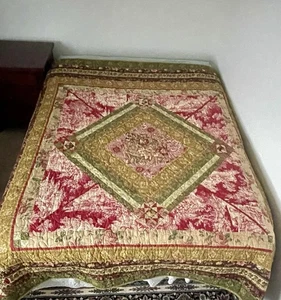 Gorgeous Colors Homemade In USA All Cotton Quilt 84”x86” Queen Size - Picture 1 of 24