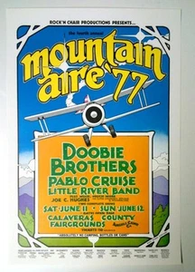 PÓSTER CONCIERTO MOUNTAIN AIRE 1977 DOOBIE BROTHERS LITTLE RIVER BAND PABLO CRUISE - Imagen 1 de 1
