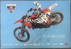 *DAVI MILLSAPS*SIGNED*AUTOGRAPHED*POSTER*HONDA*RED BULL*SUPERCROSS*MOTOCROSS*COA - Picture 1 of 6