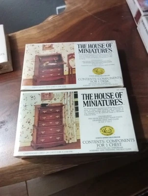 The House Of Miniatures CHIPPENDALE DESKand Dresser Doll Furniture  NEW - Image 1 of 4