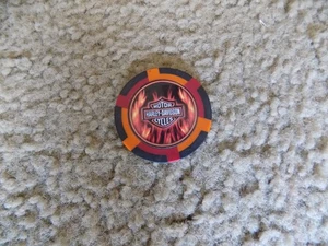 Harley Davidson Poker Chip orange and black - Picture 1 of 2