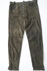 Lang hochwertig Lederhose MarJo Ziegenvelour grün für Jagd? wenig getragen Gr.50 - Bild 1 von 9