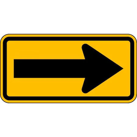 Señal de tráfico Lyle W1-6-24Da flecha, 12 in H, 24 in W, aluminio, horizontal Foto 1 de 1