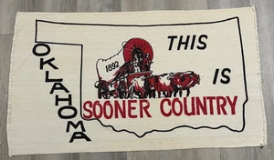 University of Oklahoma Vintage Woven Throw Rug This Is Sooner Country 41" x 24" - Picture 1 of 2