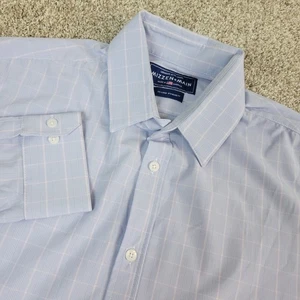 Mizzen + Main Leeward Blue Label Mens 2XL Blue Plaid Performance Button Up LS - Picture 1 of 6