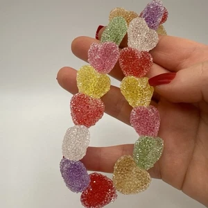 "Collar corazón gelatina arco iris Y2K - pieza gruesa Kawaii llamativa - regalo de 17""" - Imagen 1 de 8