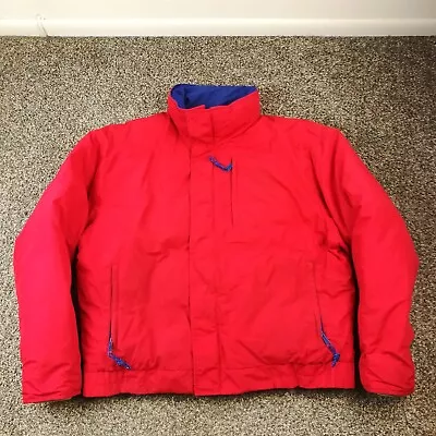 Vintage LL Bean Jacket Puffer Down Red Bomber Mens Large USA Made - Image 1 of 4