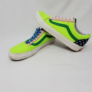 Zapatos para hombre VANS Old Skool unisex diseños personalizados verde rosa bandera rojo talla 7,5 - Imagen 1 de 12