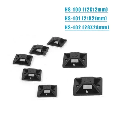 Soportes de amarre de cable autoadhesivos serie HS clips de cable de fijación almohadilla base adhesiva Foto 1 de 3