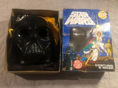 1977 Ben Cooper Star Wars Darth Vader Disfraz y Capa y Máscara Niños Halloween Foto 1 de 4
