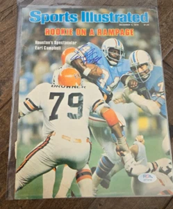 1978 EARL CAMPBELL SIGNED SI SPORTS ILLUSTRATED COVER OILERS TEXAS HOF PSA DNA - Picture 1 of 1