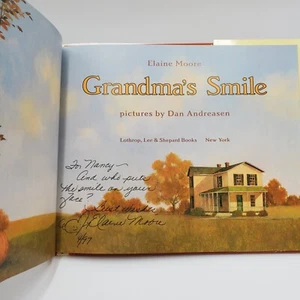 Signed Grandmas Smile Book Elaine Moore Hardback Dedicated to Nancy Autographed - Picture 1 of 8