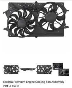 Spectra Premium Engine Cooling Dual Fan Assembly CF15011. 2000-02 Ford Focus - Picture 1 of 3