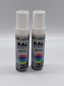 2 x Dupli-Color RAL Acryl 9010 weiß 12ml - Bild 1 von 2