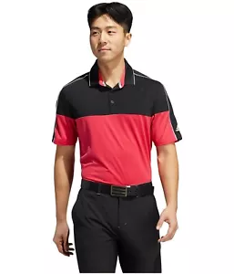 adidas NEW Mens Ultimate 365 Stripe Fashion Polo Shirt Black Power Pink L $65 - Picture 1 of 2