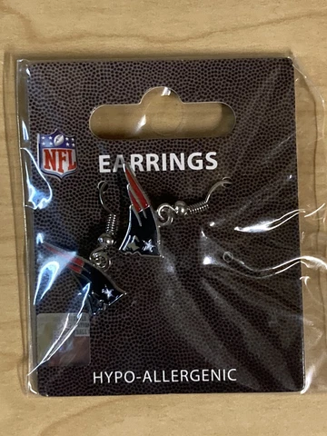 New England Patriots Earrings Logo Charm NFL Football Licensed Fashion Jewelry Cover