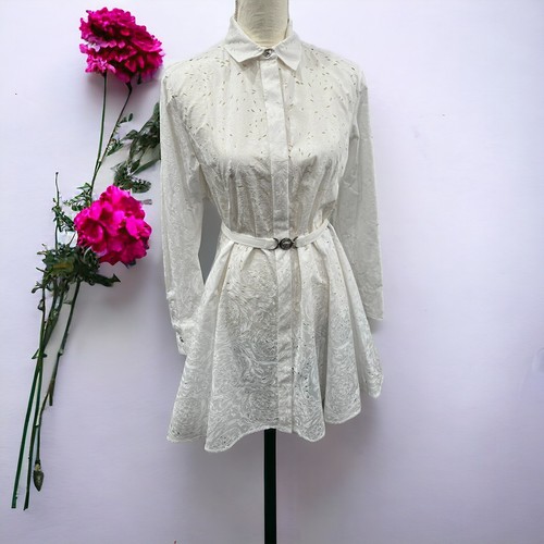 Abito camicia ricamato Versace Sangallo barocco taglia 42 US6 vendita al dettaglio $2490