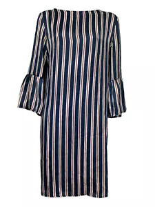 kaos jeans puff ballon sleeve midi Stripe dress size IT 44 US 8 - Picture 1 of 6