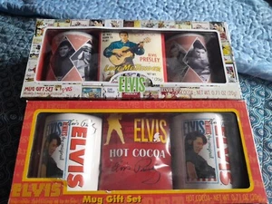2 Elvis Gift Mug Sets 2010 2014 Mugs And Cocoa Unopened - Picture 1 of 7