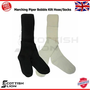 Scottish Marching Piper Bobble Kilt Schlauch/Socken Dudelsack Kilt Outfit Socke SCHWARZ - Bild 1 von 3