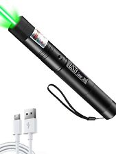 🔥 Powerful USB Rechargeable Green Laser Pointer | Long Range Beam for Hunting +
