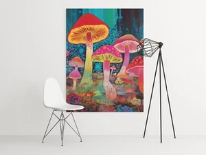 Colorful Mushrooms Digital Art Bundle of 6 | Printable Wall Decor | Downloadable - Picture 1 of 16
