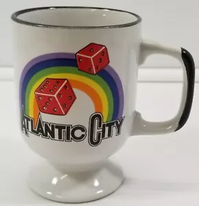 VC) Vintage Atlantic City New Jersey Casino Rainbow Dice Coffee Tea Mug Souvenir - Picture 1 of 9