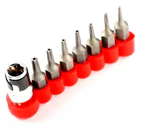8 pc Security Bits Tamper Proof Star Torx 1/4" Hex t-5 t-6 t-7 t-8 t-9 t-10 t-15 - Picture 1 of 3
