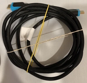 HDMI Braided Mesh Cable Black Male to Male Connector 9 ft. 108 in. Wire 4K HDTV - Picture 1 of 7