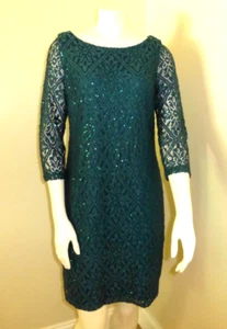 Jessica Howard Emerald Green fully Lined dress sz 14P EUC - Picture 1 of 6