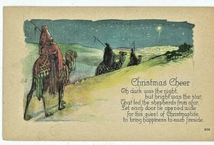 Vintage Christmas Postcard Wisemen Bethlehem Star Lovely Poem c.1915 P1 BN3 - Picture 1 of 2