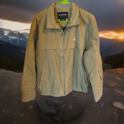 Casaco masculino vintage Izod outerwear forrado com zíper tamanho pequeno - Imagem 1 de 4